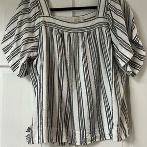 EUC Loft square neck flowy stripe shirt